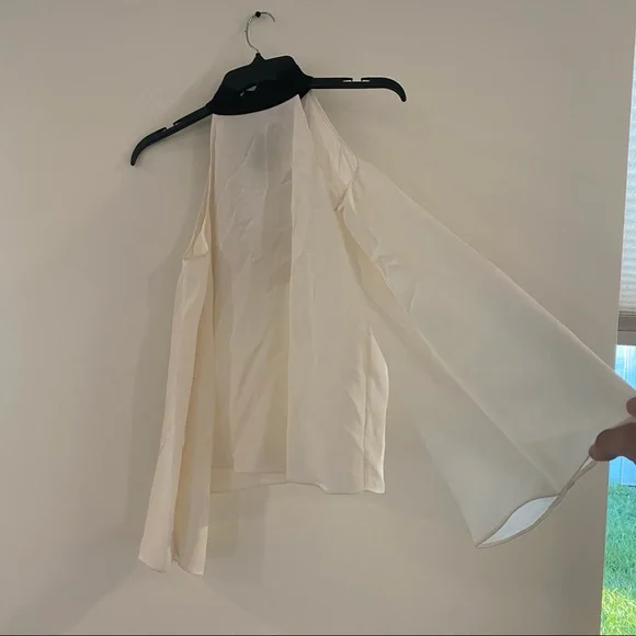 Ramy Brook Silk Cold Shoulder Mock Neck Blouse - Picture 3 of 9